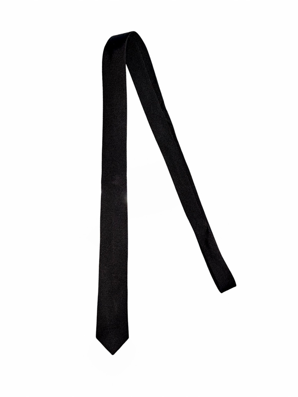 Dolce & Gabbana Textured Silk ‘Skinny’ Tie | 60” x 2” | Midnight Black - Picture 5 of 13